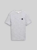 TOM TAILOR Herren T-Shirt mit Waffelstruktur, weiß, Meliert – Bild 1