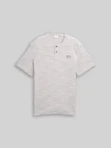 TOM TAILOR Herren Henley T-Shirt in Melange-Optik, weiß, Meliert – Bild 1
