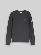 TOM TAILOR Herren Sweatshirt mit Reißverschlusstasche, schwarz, Uni – Bild 1