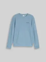 TOM TAILOR Herren Sweatshirt mit Reißverschlusstasche, blau, Uni – Bild 1