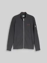TOM TAILOR Herren Sweatjacke mit Stehkragen, schwarz, Uni – Bild 1