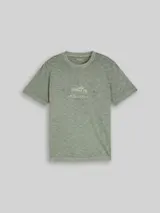 TOM TAILOR Herren T-Shirt in Melange-Optik mit Print, grün, Meliert – Bild 1