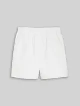 TOM TAILOR DENIM Damen Shorts mit Lochstickerei, weiß, Uni – Bild 1