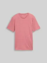 TOM TAILOR DENIM Herren T-Shirt in Melange-Optik, rosa, Meliert – Bild 1