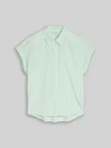 TOM TAILOR DENIM Damen Bluse mit Streifenmuster, grün, Gestreift – Bild 1