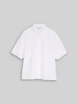TOM TAILOR DENIM Damen Bluse mit Stickerei, weiß, Uni – Bild 1