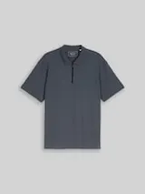 TOM TAILOR DENIM Herren Relaxed Fit Poloshirt mit Reißverschluss, grau, Uni – Bild 1