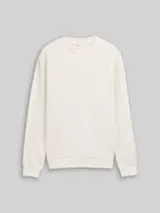 TOM TAILOR DENIM Herren Sweatshirt aus Baumwolle, weiß, Uni – Bild 1