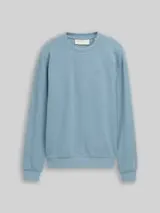 TOM TAILOR DENIM Herren Sweatshirt aus Baumwolle, blau, Uni – Bild 1