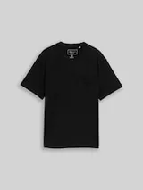 TOM TAILOR DENIM Herren Relaxed Fit T-Shirt mit Brusttasche, schwarz, Uni – Bild 1