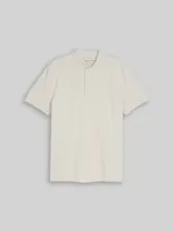 TOM TAILOR DENIM Herren Piqué Poloshirt mit Stehkragen, weiß, Uni – Bild 1