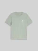 TOM TAILOR DENIM Herren T-Shirt mit Palmenprint, grün, Uni – Bild 1