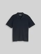 TOM TAILOR DENIM Herren Relaxed Fit Resort Poloshirt mit Waffelstruktur, blau, Uni – Bild 1