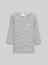 TOM TAILOR Damen Langarmshirt mit Streifenmuster, weiß, Gestreift – Bild 1