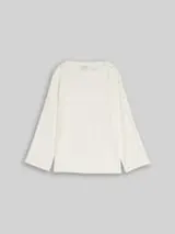 TOM TAILOR Damen Langarmshirt mit Knopf-Details, weiß, Uni – Bild 1