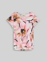 TOM TAILOR Damen T-Shirt aus Baumwolle, rosa, Gemustert – Bild 1
