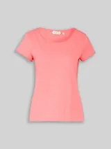 TOM TAILOR Damen T-Shirt aus Baumwolle, rosa, Uni – Bild 1