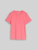 TOM TAILOR Damen Basic T-Shirt aus Baumwolle, rosa, Uni – Bild 1