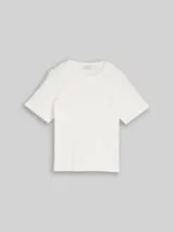 TOM TAILOR Damen T-Shirt aus Baumwolle, weiß, Uni – Bild 1