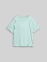 TOM TAILOR Damen T-Shirt aus Baumwolle, grün, Uni – Bild 1