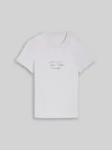 TOM TAILOR Damen T-Shirt mit Logo-Print, blau, Uni – Bild 1