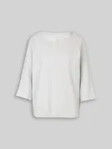 TOM TAILOR Damen Langarmshirt mit Fledermausärmeln, blau, Meliert – Bild 1