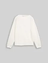 TOM TAILOR Damen Scuba Langarmshirt mit 3D-Print, weiß, Uni – Bild 1