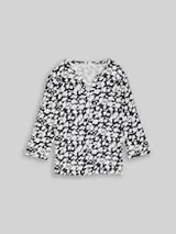 TOM TAILOR Damen Langarmshirt mit Muster, blau, Gemustert – Bild 1