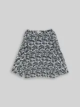 TOM TAILOR Damen Crinkle T-Shirt mit Fledermausärmeln, blau, Gemustert – Bild 1