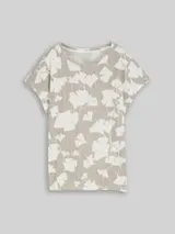 TOM TAILOR Damen T-Shirt mit Muster, weiß, Gemustert – Bild 1