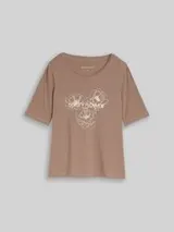 TOM TAILOR Damen T-Shirt mit Print, braun, Uni – Bild 7