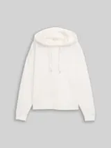 TOM TAILOR Damen Hoodie Sweatshirt mit Herz-Detail, weiß, Uni – Bild 1