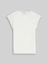 TOM TAILOR DENIM Damen Slim Fit T-Shirt mit Rippstruktur, weiß, Uni – Bild 1
