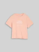 TOM TAILOR DENIM Damen Loose Fit T-Shirt mit Stickerei, orange, Uni – Bild 1