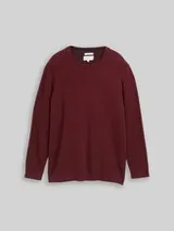 TOM TAILOR Herren Plus Size - Strickpullover aus Baumwolle, rot, Meliert – Bild 1