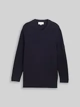 TOM TAILOR Herren Plus Size - Strickpullover mit Rundhalsausschnitt, blau, Uni – Bild 1
