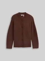 TOM TAILOR Damen Plus Size - Oversize Cardigan mit Rundhalsausschnitt, braun, Meliert – Bild 1