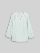TOM TAILOR Damen Bluse mit Streifenmuster, grün, Gestreift – Bild 1