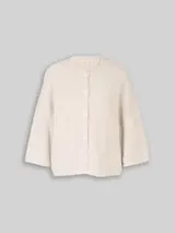 TOM TAILOR Damen Loose Fit Cardigan mit 3/4-Arm, weiß, Meliert – Bild 1