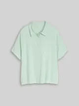 TOM TAILOR DENIM Damen Bluse aus Viskose, grün, Uni – Bild 1
