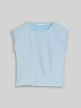 TOM TAILOR DENIM Damen Loose Fit T-Shirt mit Streifenmuster, blau, Gestreift – Bild 1