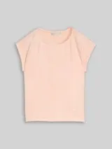 TOM TAILOR DENIM Damen Loose Fit T-Shirt mit Streifenmuster, orange, Gestreift – Bild 1