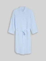 TOM TAILOR Damen Plus Size - Blusenkleid mit Leinenanteil, blau, Gestreift – Bild 1