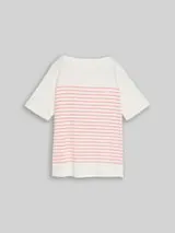 TOM TAILOR Damen Plus Size - T-Shirt mit Streifenmuster, weiß, Uni – Bild 1
