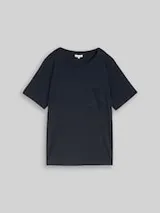 TOM TAILOR Damen Plus Size - Boxy Fit T-Shirt mit Brusttasche, blau, Uni – Bild 1