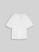 TOM TAILOR Damen Plus Size - Bluse mit Lochstickerei, weiß, Uni – Bild 1