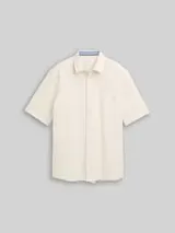 TOM TAILOR Herren Comfort Fit Kurzarmhemd aus Baumwolle, braun, Uni – Bild 1