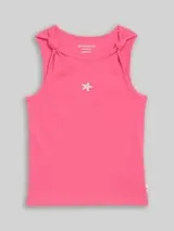 TOM TAILOR Mädchen Ripp Top mit Knoten-Detail, rosa, Uni – Bild 1