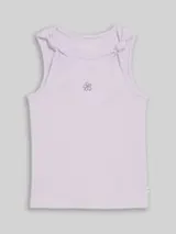 TOM TAILOR Mädchen Ripp Top mit Knoten-Detail, lila, Uni – Bild 1