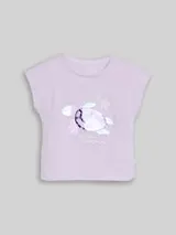 TOM TAILOR Mädchen T-Shirt mit Wendepailletten, lila, Uni – Bild 1